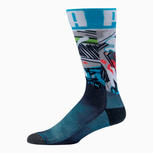 Unisex Crew Socks [1 Pair], BLACK / BLUE, extralarge